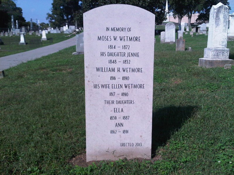 Wetmore Memorial Marker Tombstone Inscription